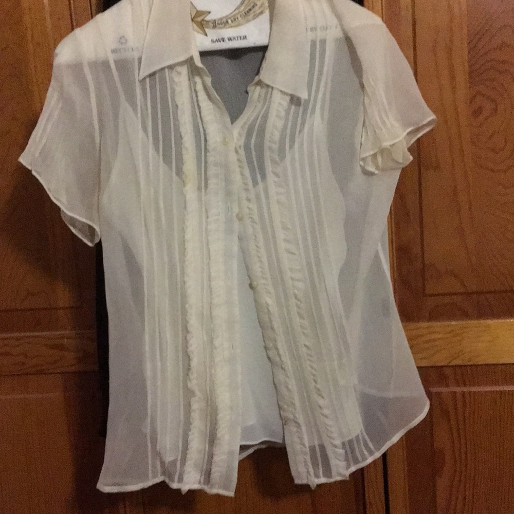 Lauren ivory blouse with ruffles